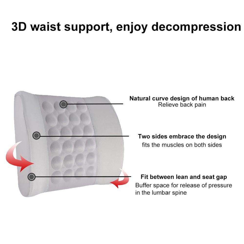 Asiento de coche de masaje eléctrico ajustable, cojín de soporte de cintura de esponja suave