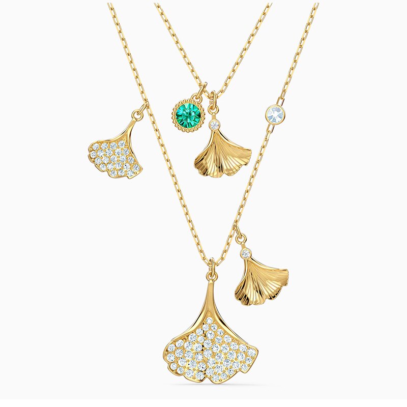 SWA Ginkgo Leaf STUNNING GINKO Necklace Set, Give Girlfriend Birthday Valentine's Day: 5527079