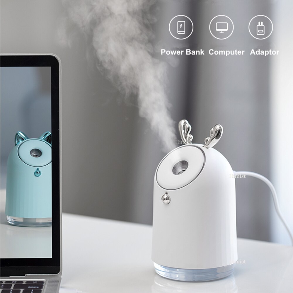 Draadloze schattige luchtbevochtiger, usb, ultrasone aroma diffuser, 800 mah ingebouwde batterij, oplaadbare mistmaker