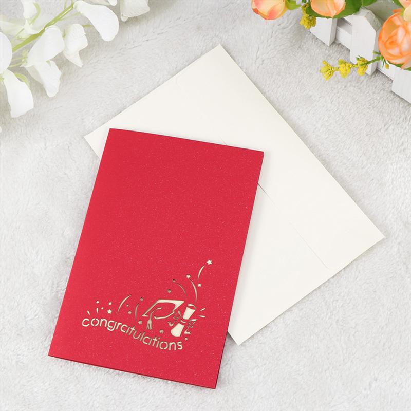 2Pcs 3D Greeting Cards Congratulations Blessing Cards Graduation Hollow Tree Greeting Cards