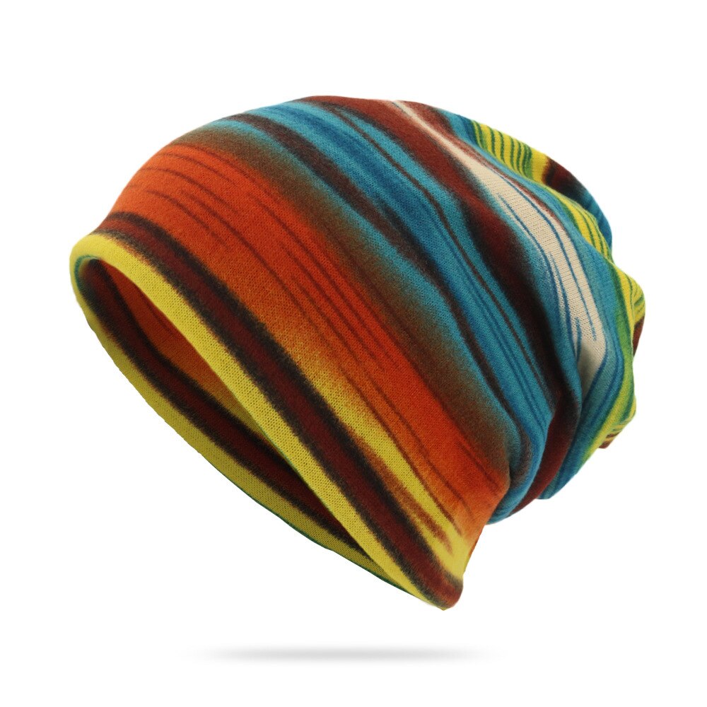 frühling Neue Gestreiften Beanies Für Männer unisex Sommer Dünne Gestrickte Mütze männer Multifunktions Sicherungs Kappe Hüte Für Männliche kopftuch: Blau