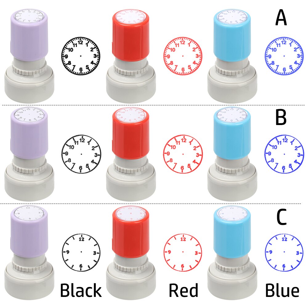 1PC Plastic Clock Stamp Student Teaching Tools Learning Recognition on Watch Student Math Teaching Tools Seal School Supplies