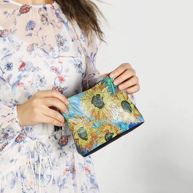Diamond painting crossbody taske gør-det-selv skuldertaske med kæde lynlås håndtaske