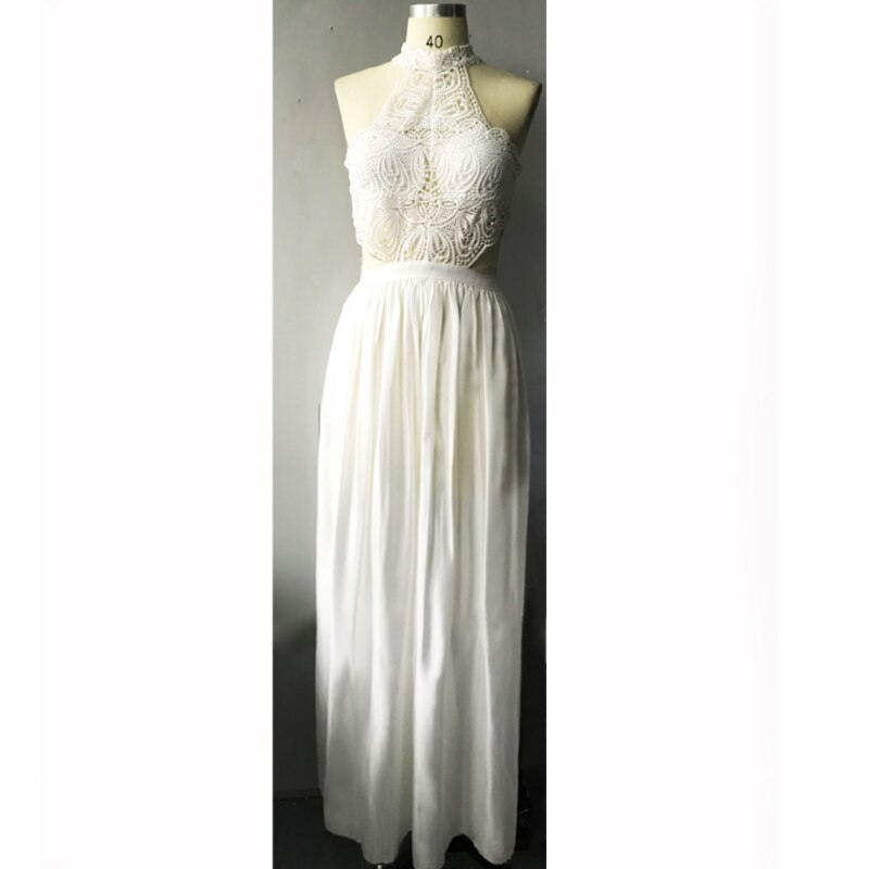 Women's Lace Chiffon Dress Sexy Boho Long Maxi Evening Party Cocktail Beach Casual Dress Sundress