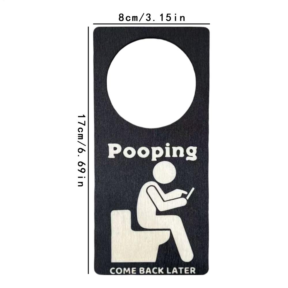 Letreros ocupados para puerta de baño, novedad, caca, vuelve después, letrero ocupado, letrero ocupado divertido en la puerta del baño, puerta de madera: Negro