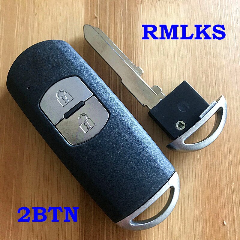 Keyless Remote Key Case Shell Fob Control Uncut Blade Insert for Mazda 3 6 Smart - SKE13D-01 FCC ID: WAZSKE13D01