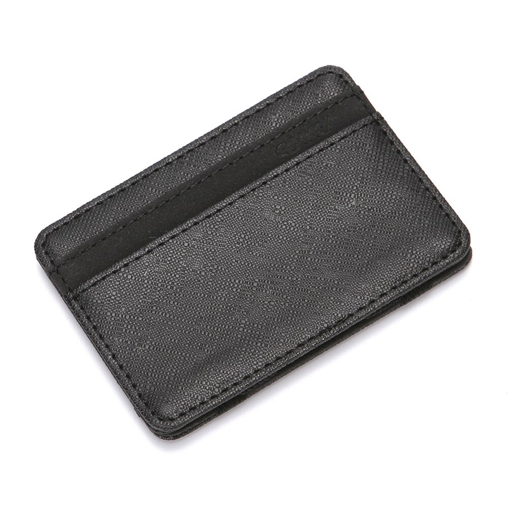 Magic Portemonnee Mannen/Vrouwen Sport Draagbare Creatieve Portemonnee Kruis Patroon Kleur Card Case Kaart Pakket Dubbelzijdig Vouwen: Black