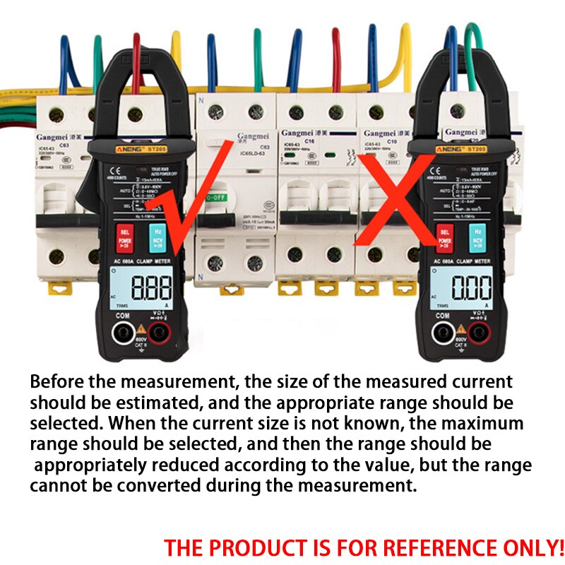 Digital Current Clamp Meter Voltmeter Ohmmeter Ammeter Ohmmeter Volt Meter Buzzer Data Hold Non-contact Multimeter AC DC