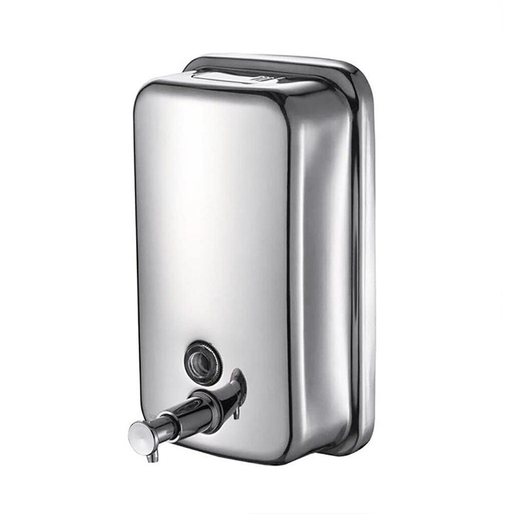 500ml Stainless Steel Wall Mounted Manual Soap Dispenser Manual Push Soap Dispenser Kitchen Bathroom Cleaning Tools Home Hotels: Default Title