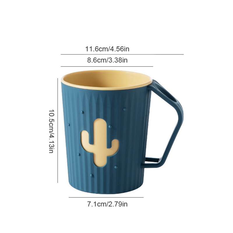 Bathroom Tumblers Cactus Mouthwash Cup Plastic Tooth Mug for Household Water Mug Home Travel Simple Toothbrush Holder