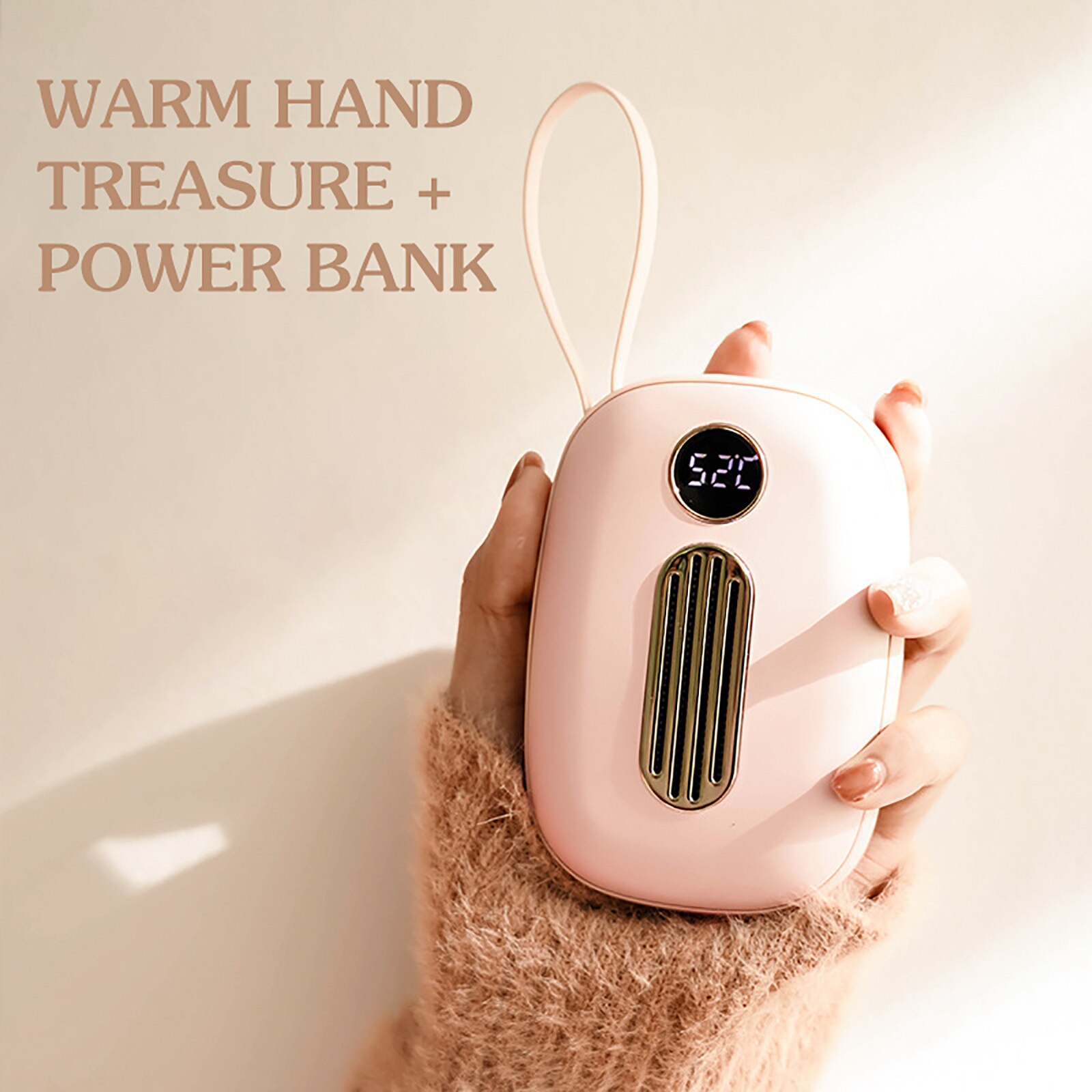 lovely Hand Warming Cute Mini USB Charger Portable Mobile Power Display 10000MA hand warmers rechargeable outdoor Mini Warmers