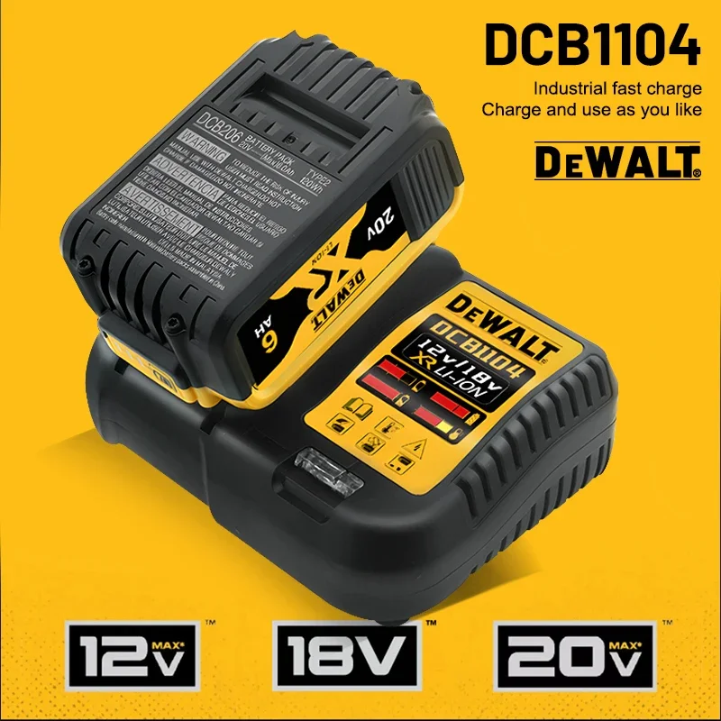 Original DEWALT battery, 20V-60V 6AH, 9AH rechargeable lithium-ion battery, DEWALT charger, DCB115, DCB118, DEWALT tool battery
