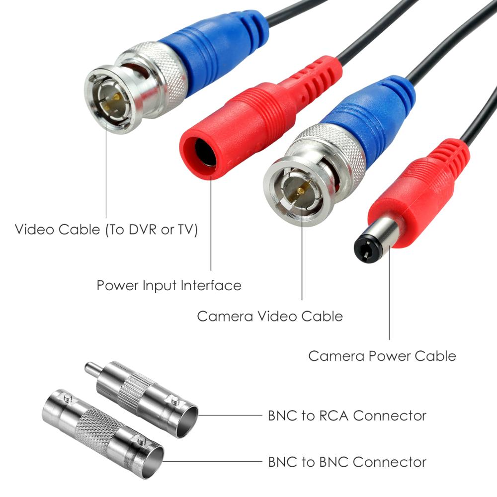 ZOSI-câble d'alimentation pour vidéosurveillance 18M 30M, connecteur BNC DC pour caméra DVR, accessoires pour système de sécurité noir