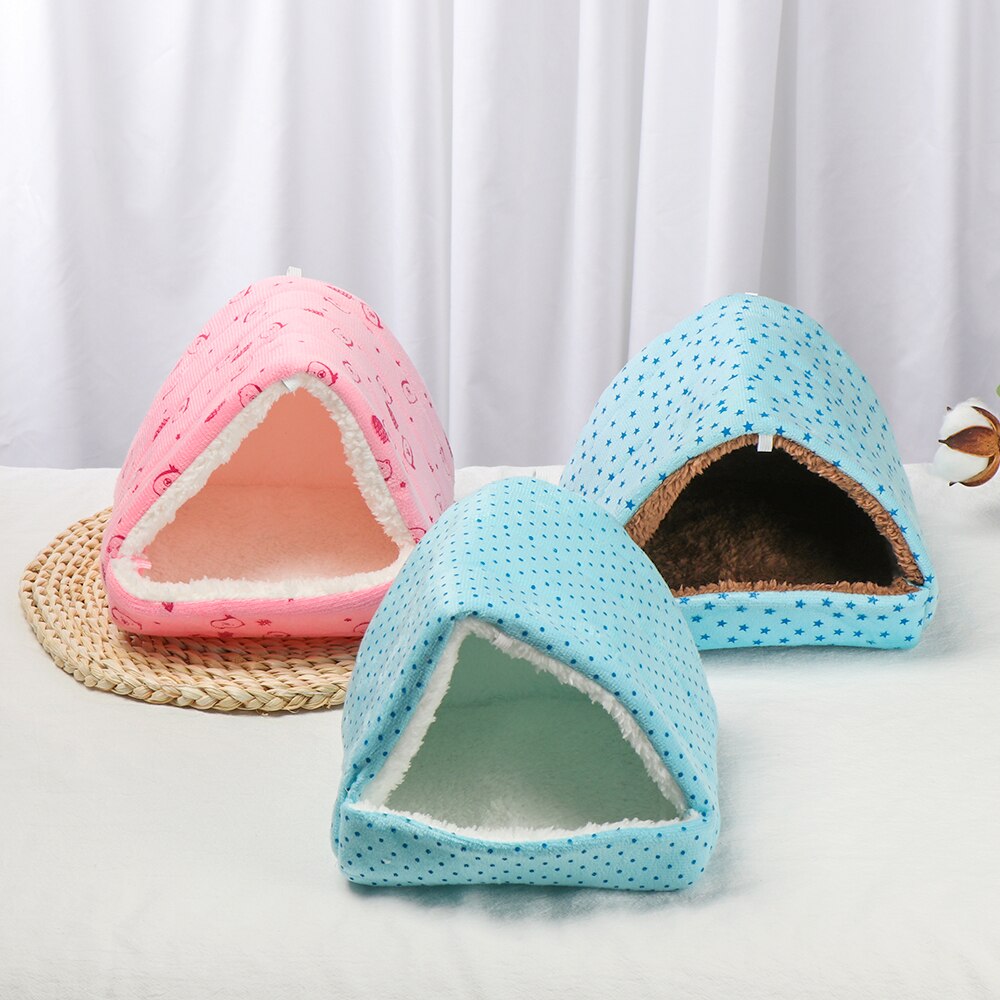 Soft Hamster House Guinea Pig Warm Mat Nest Small Animal Sleeping Bed Winter Comfortable Plush Hamster House Cave Pets Supplies