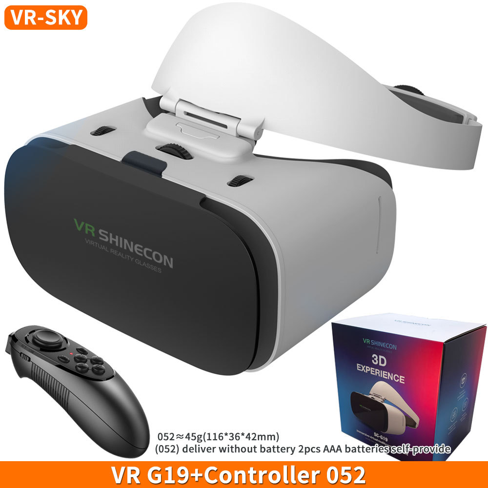 Virtual reality 3d vr-bril shinecon  g19 vr- bril google cardboard-headset virtuele bril voor ios android-smartphone: Hemelsblauw