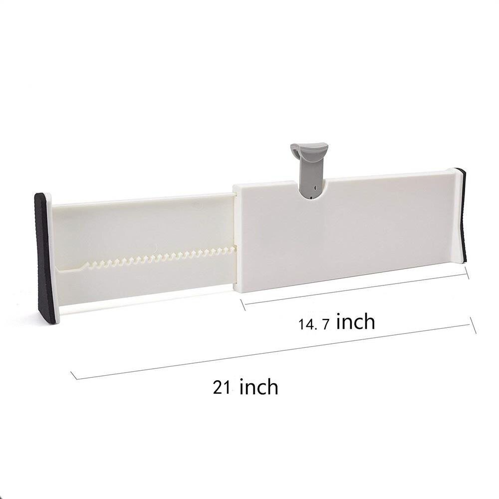 14,7/21 inch Drawer Dividers White Spring Loaded Expandable Kitchen Bedroom Organizer