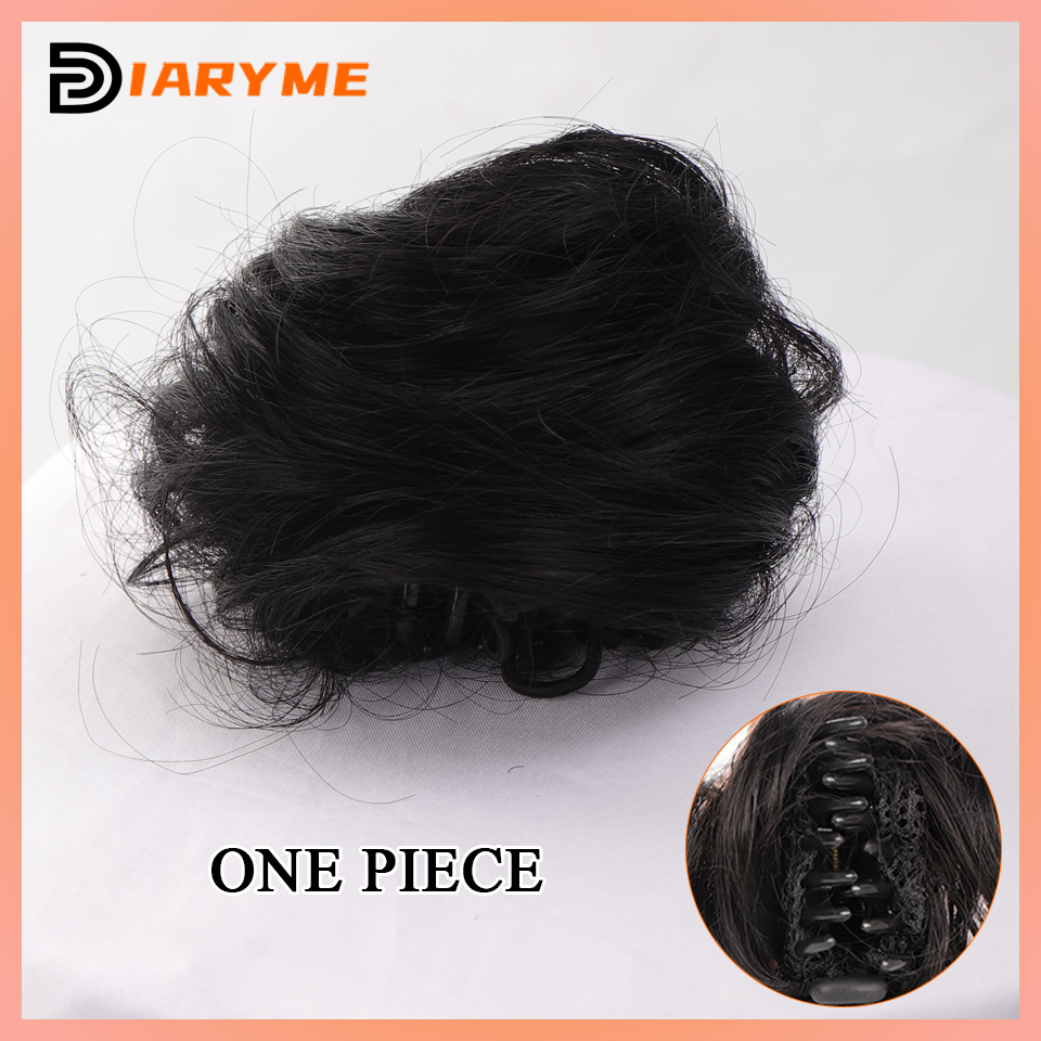 Cosplay Mini Hair Buns Synthetic Chignon Hair Extention Hair Bun Meatball Head Hair Accessories Clip-in Updo Donut Bun heat resi