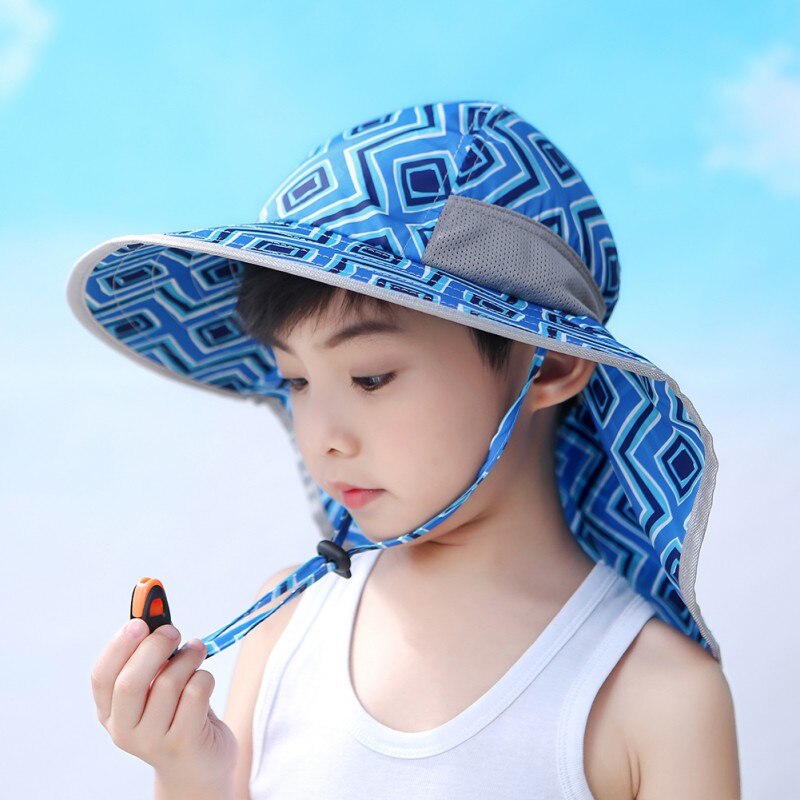 kid Bucket Hat Wide Brim Children Beach Sun Hat Summer Girls Boys Outdoor Travel Casual Hiking Hats