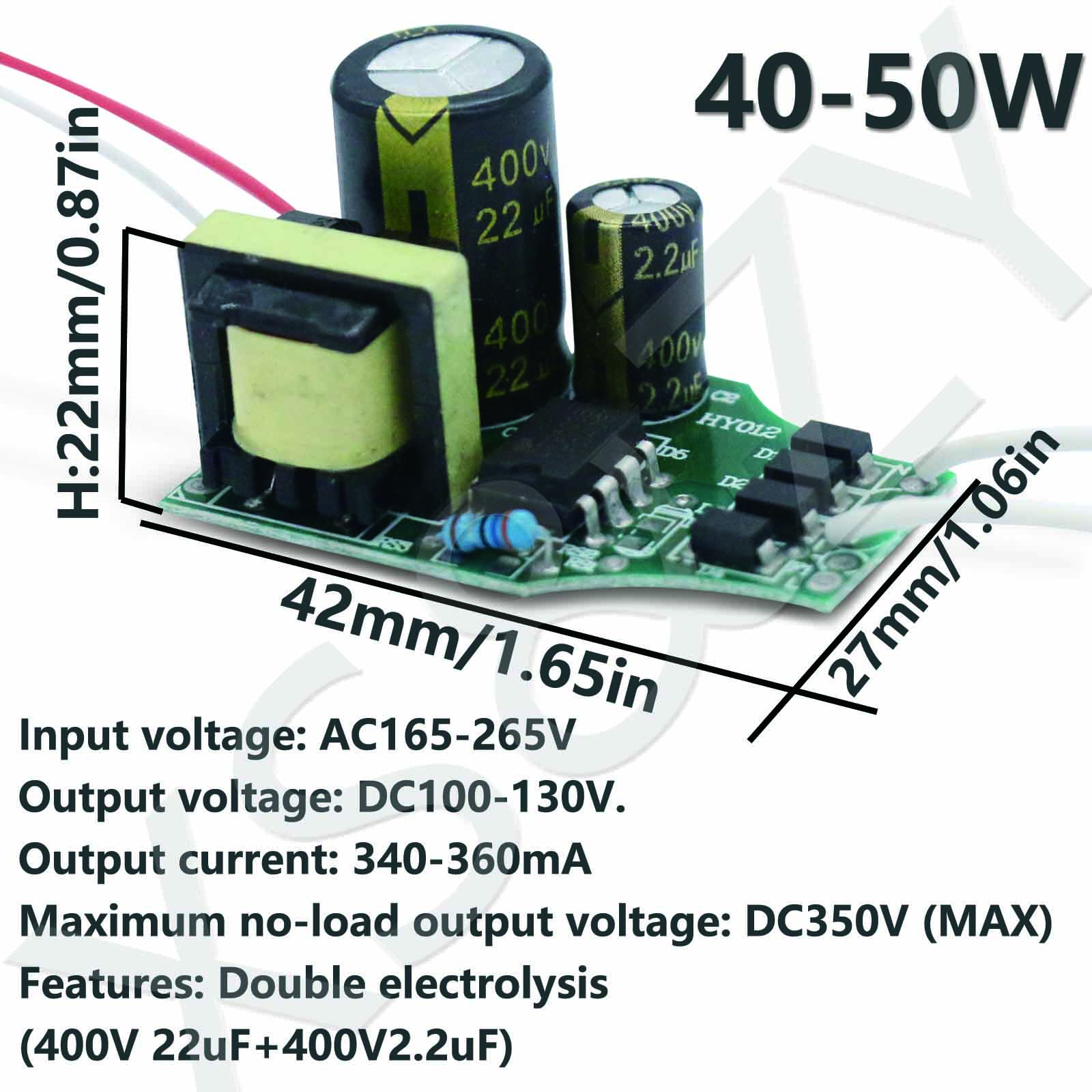 Jantes de Puissance à Pilote LED pour l'Énergie, 3-7W, 7-9W, 9-12W, 12-18W, 18-24W, 24-32W, 32-40W, 40-50W, ce115 mA, 220-230mA remplacement des ampoules à économie d'énergie: Ivoire
