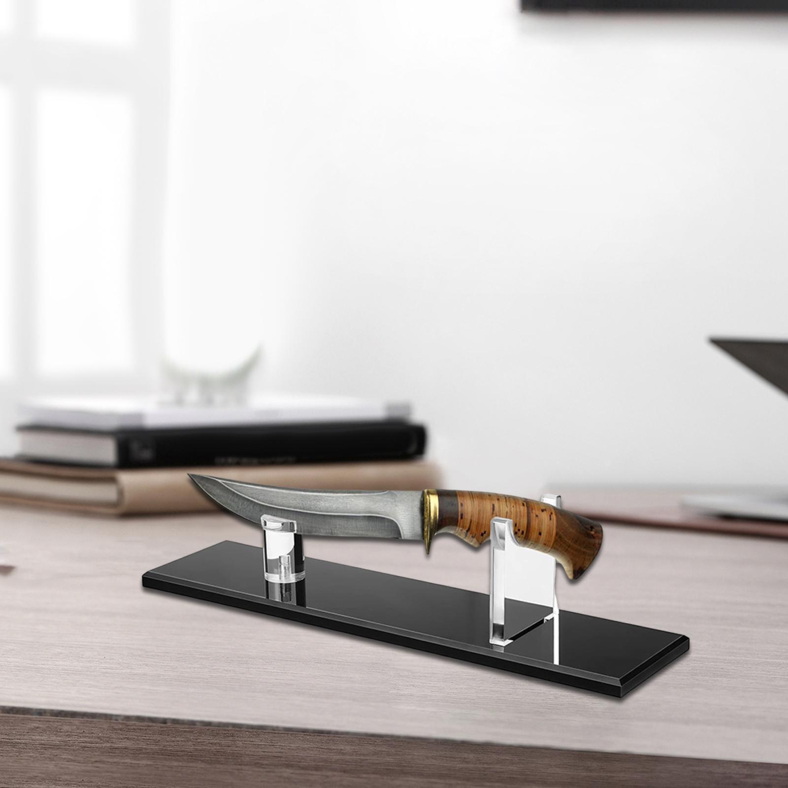 Knife display stand, versatile use, fixed blade, home decoration, collection, display, sword stand, acrylic knife stand, knife holder: Black