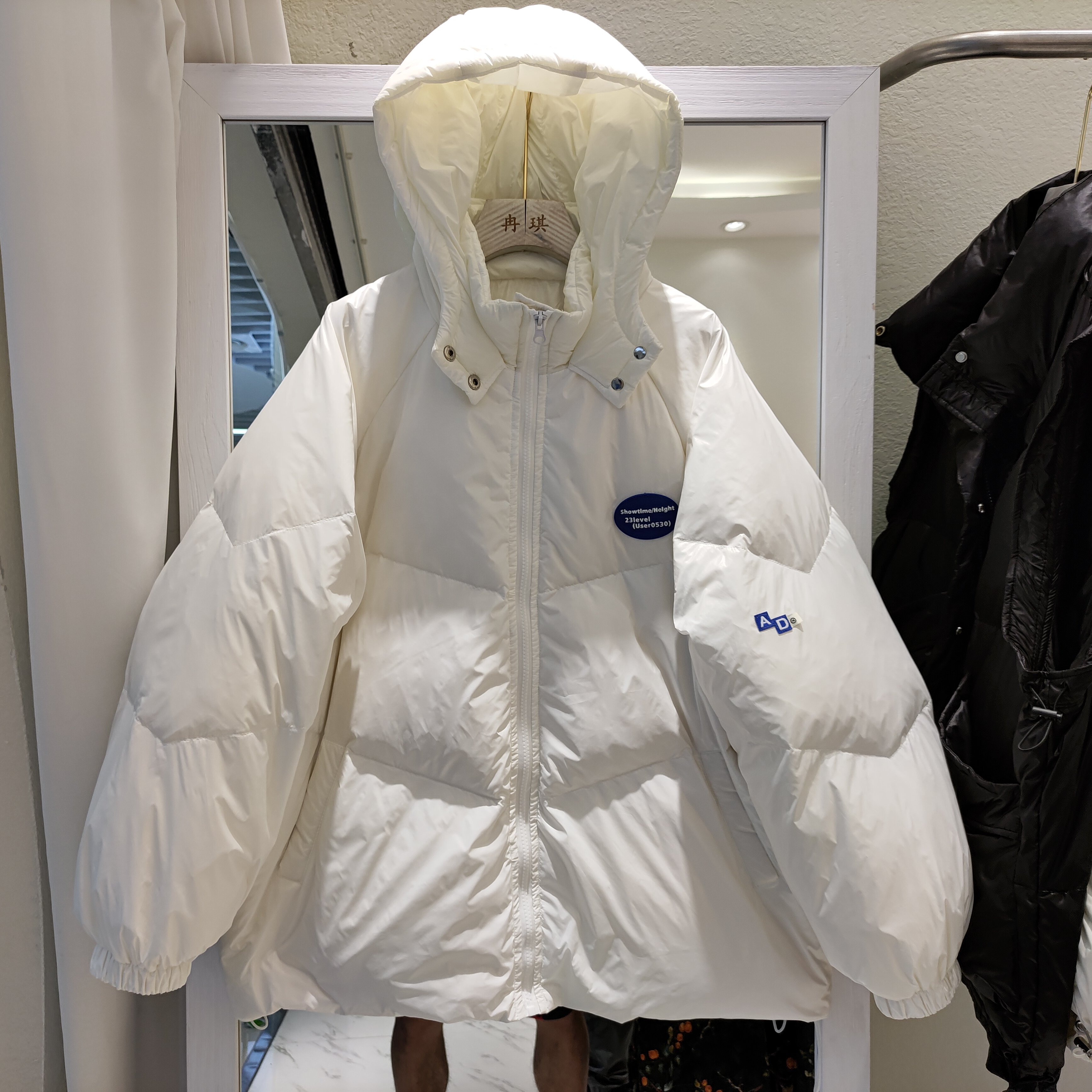 Chaqueta corta con capucha para invierno, plumón de pato blanco suelto coreano, Parkas gruesas para mujer, prendas de vestir sueltas, Tops, novedad de: white / M