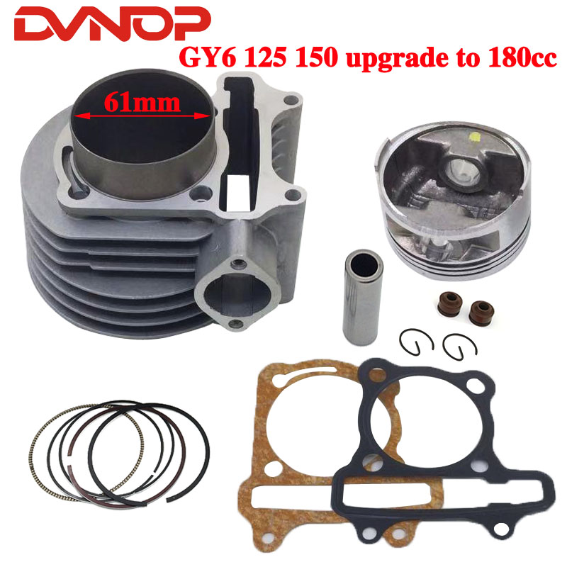 180cc Cylinder 61mm Big Bore Kit For GY6 125cc 150cc 1P52QMI 1P57QMJ Engine 180cc Scooter ATV