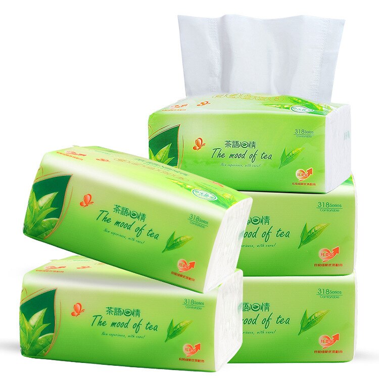 Tea language log paper three layers one packets of facial tissue paper napkin full box of household hygiene paper towels