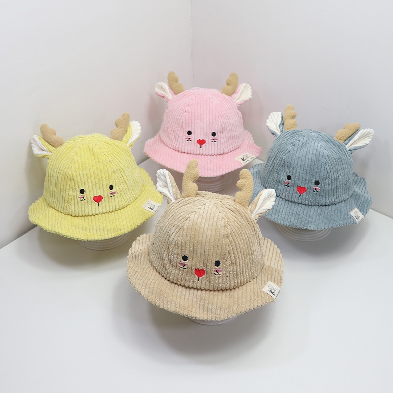 Peuter wintermuts cartoon hert baby mutsen herfst baby jongen muts kinderen meisje emmer pet baby peuter mutsen kinderen kerst