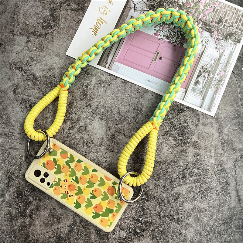 Bolso de hombro para teléfono móvil, cordón trenzado, correa de mano ancha, accesorios para bolso de contraste, cordones Premium, cuerda Universal