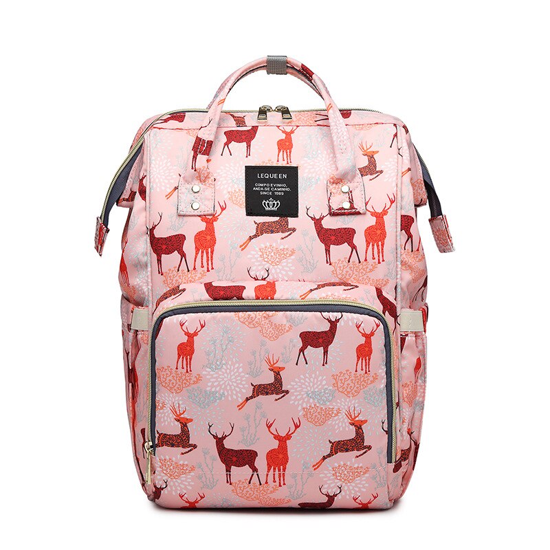 Lequeen Colorful Diaper Bag Waterproof Nappy Bag Large Capacity Maternity Bag Travel Backpack Nursing Bag: A