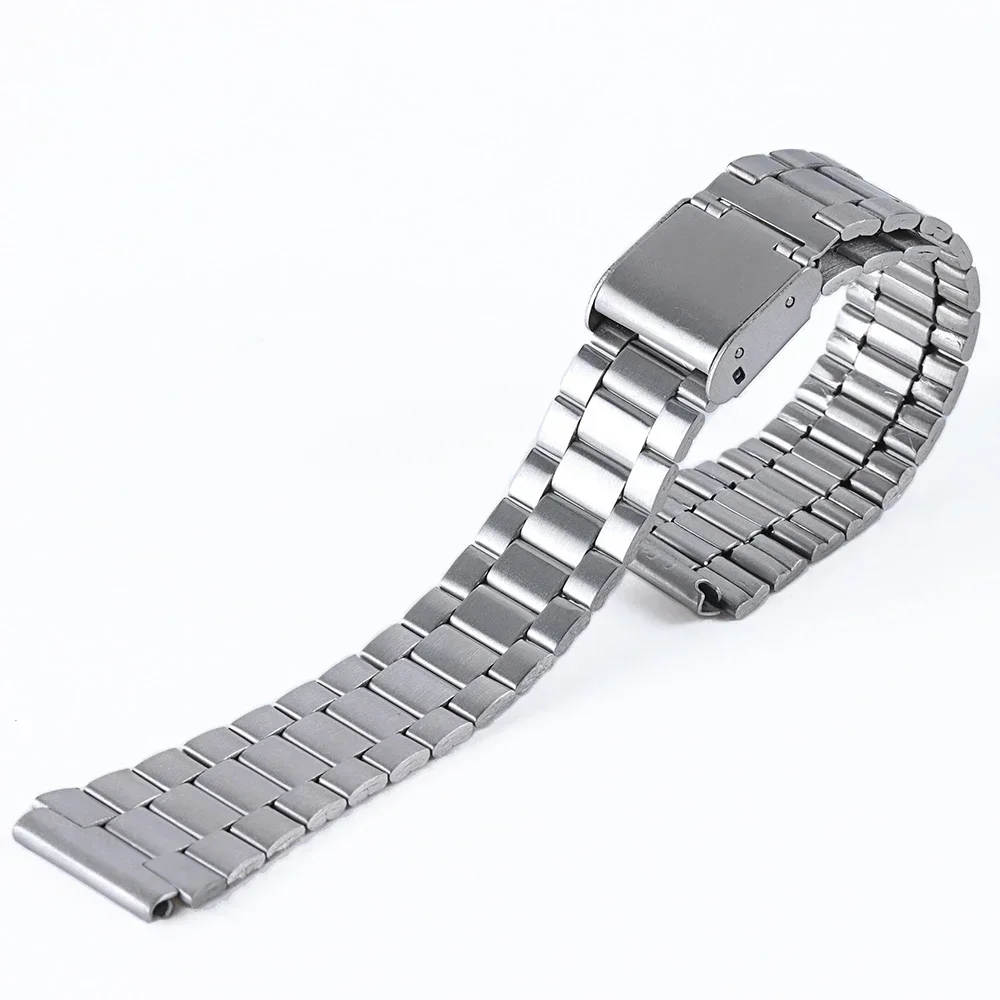 Vintage metalen horlogebandje voor casio sgw 400 f91w f84 f105/108/a158/168 ae1200/1300 18mm roestvrijstalen polsband: Zwart geel / 18mm