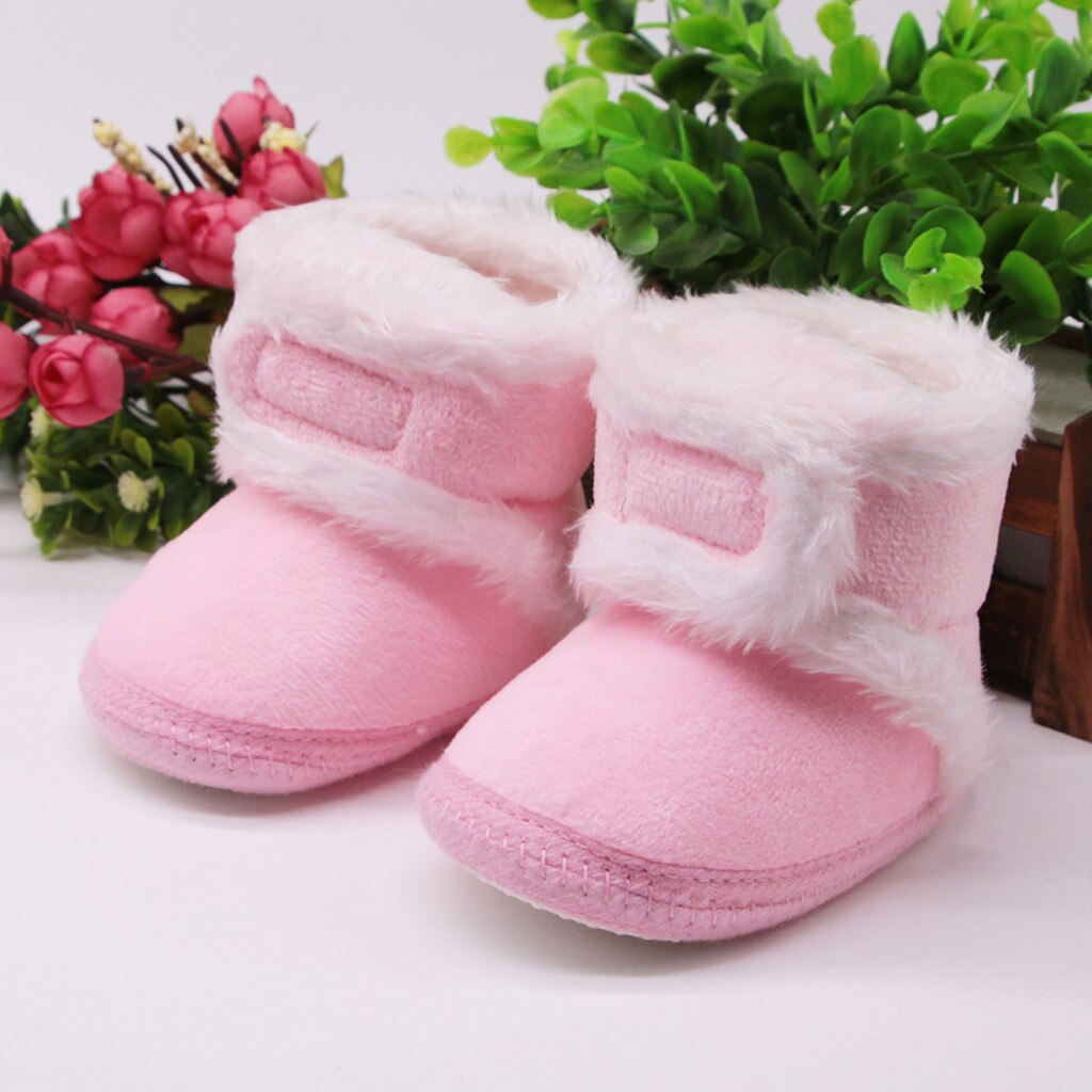 Novo bebê mais botas de veludo do bebê recém-nascido meninas cashmere de pelúcia botas de inverno bandagem manter sapatos quentes adesivos mágicos sapatos da criança
