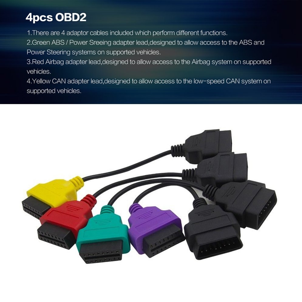 4pcs OBD2 For Fiat ECU Scan Diagnostic Cables MultiECUScan Adapter Bundle Fiatecuscan Connector Scanner Car Vehicle Repairing