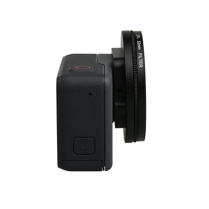 52mm preto metal vidro circular polarizando cpl lente filtro conjunto com adaptador de filtro para gopro hero 7 6 5 caso à prova dwaterproof água