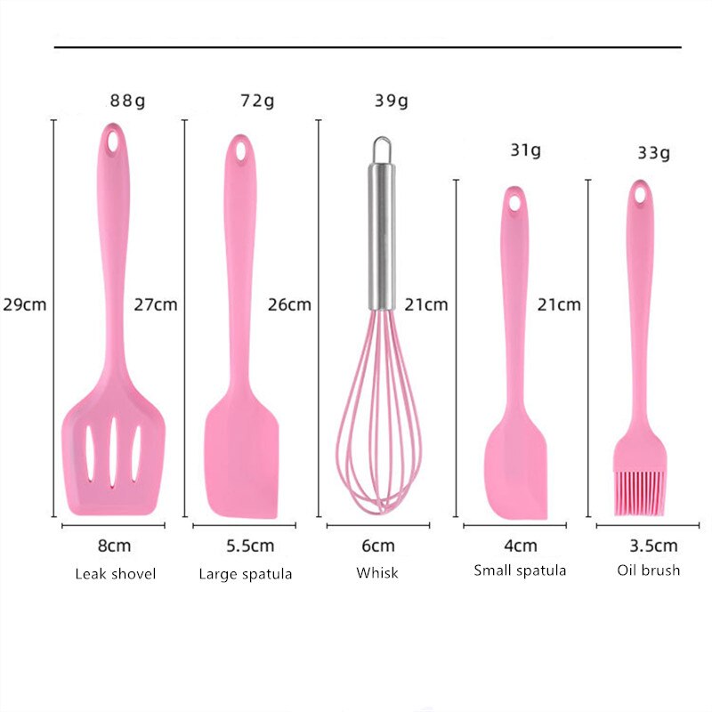 Silicone kitchenware 5-piece silicone kitchenware set kitchen utensils set baking tools