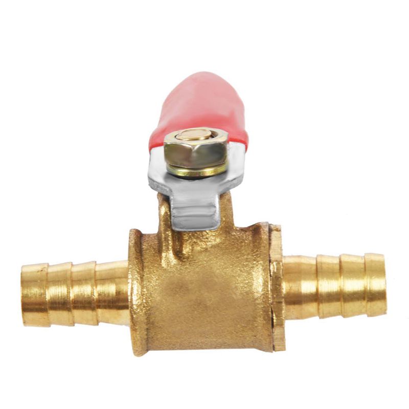 Red Plastic Handle Water Oil Gas Air Shutoff Ball Valve 8mm Dia