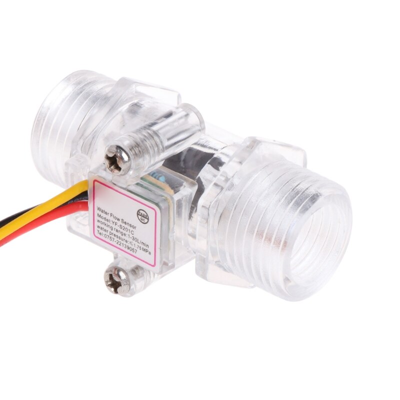 Water Flow Sensor G1/2&quot; Fluid Flow Meter Water Control Transparent Enclosure