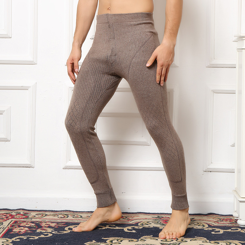 Leggings Double plus épais en cachemire et laine pour homme, pantalon tricoté , Long, pour l'hiver, 3 couleurs,