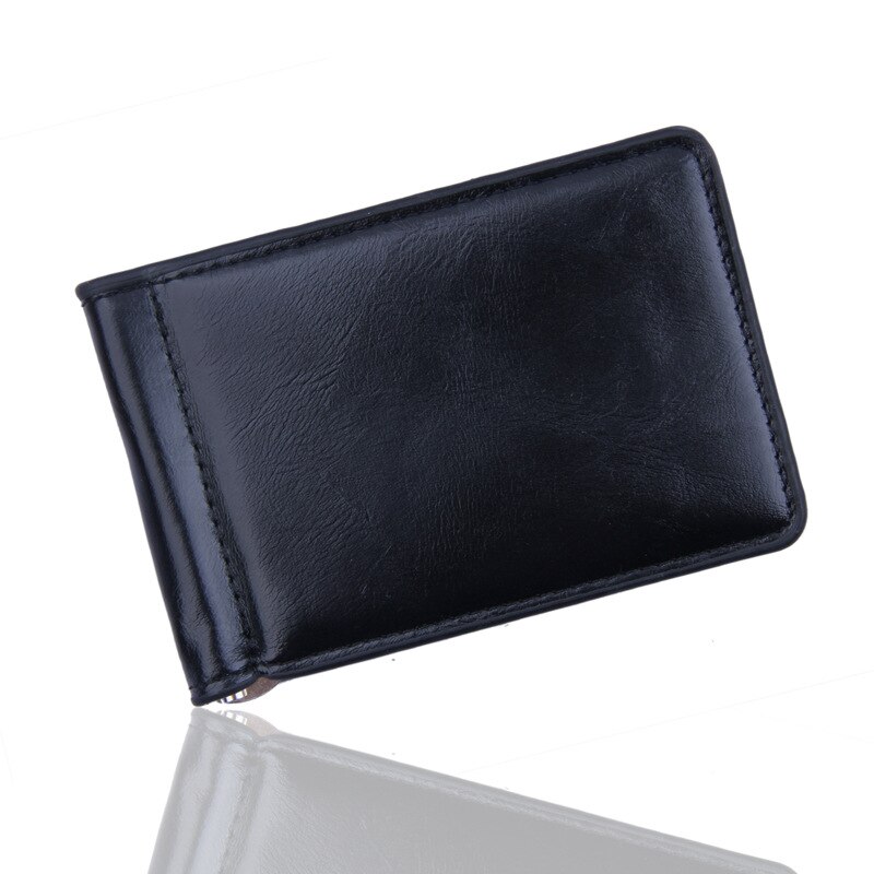 BLEVOLO Korte Vierkante Clutch Portemonnee PU Lederen Portemonnee Densigner Mannen Portemonnee Zachte Effen Mannelijke Portefeuilles Dunne Card Coin Bag: Black