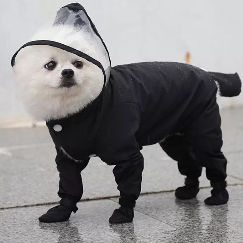 Full-Cover Hond Regenjas Een Stuk Waterdichte Hond Rainboot Kleding Voor Kleine Honden Yorkie Kostuum Puppy Jumpsuit Huisdier regent Jas