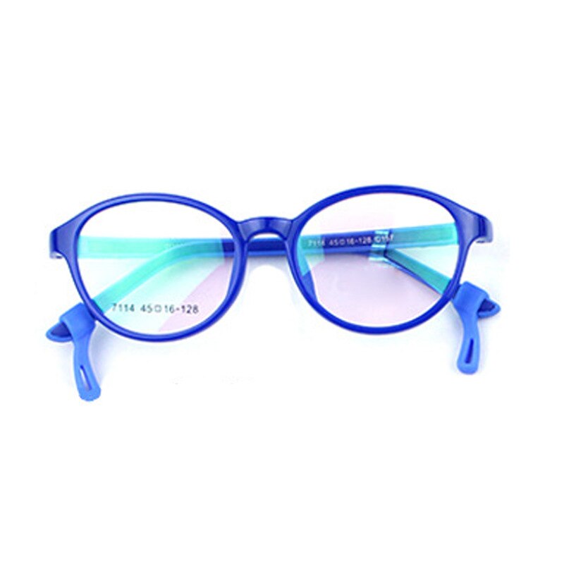 Eyeoomu børn anti blåt lys briller børn  tr90 silikone optisk stel dreng sports beskyttelses briller pige studie briller: Blå