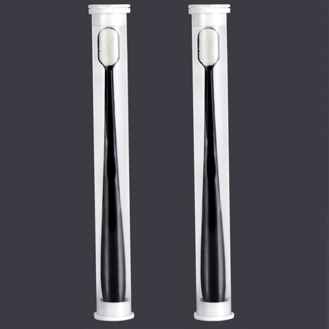 Adult Extra Soft Toothbrush with 20000 Soft Bristles,Micro Nano Manual Toothbrushes for Pregnant Elderly Black White Blue Pink: black