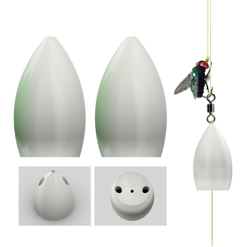10Pcs Flying Aid Fly Fishing Lures Accessories Long Cast Assistor Floating Glow Artificial Flies Lures Shot Assistant Tackle: 4.3g white