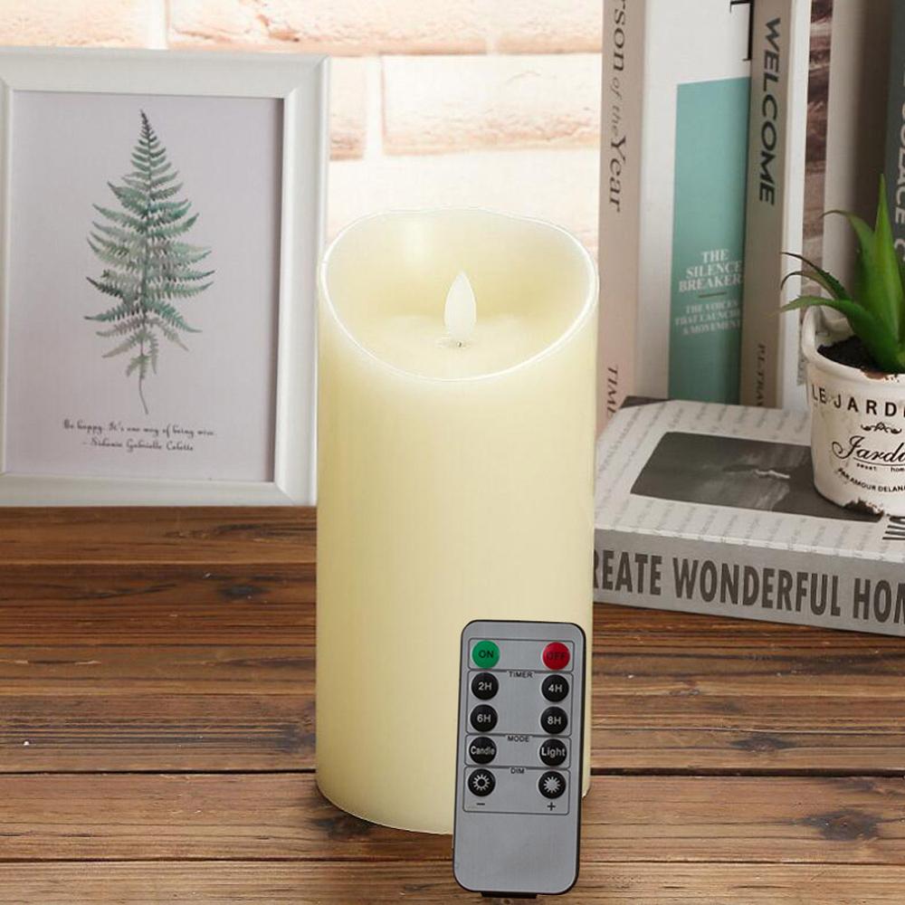 LED Flameless Candles Light Smooth Flickering Paraffin Wax LED Candle with Timer Remote Control for Home Christmas Wedding Decor: 1pc7.5x17.5cm and RC