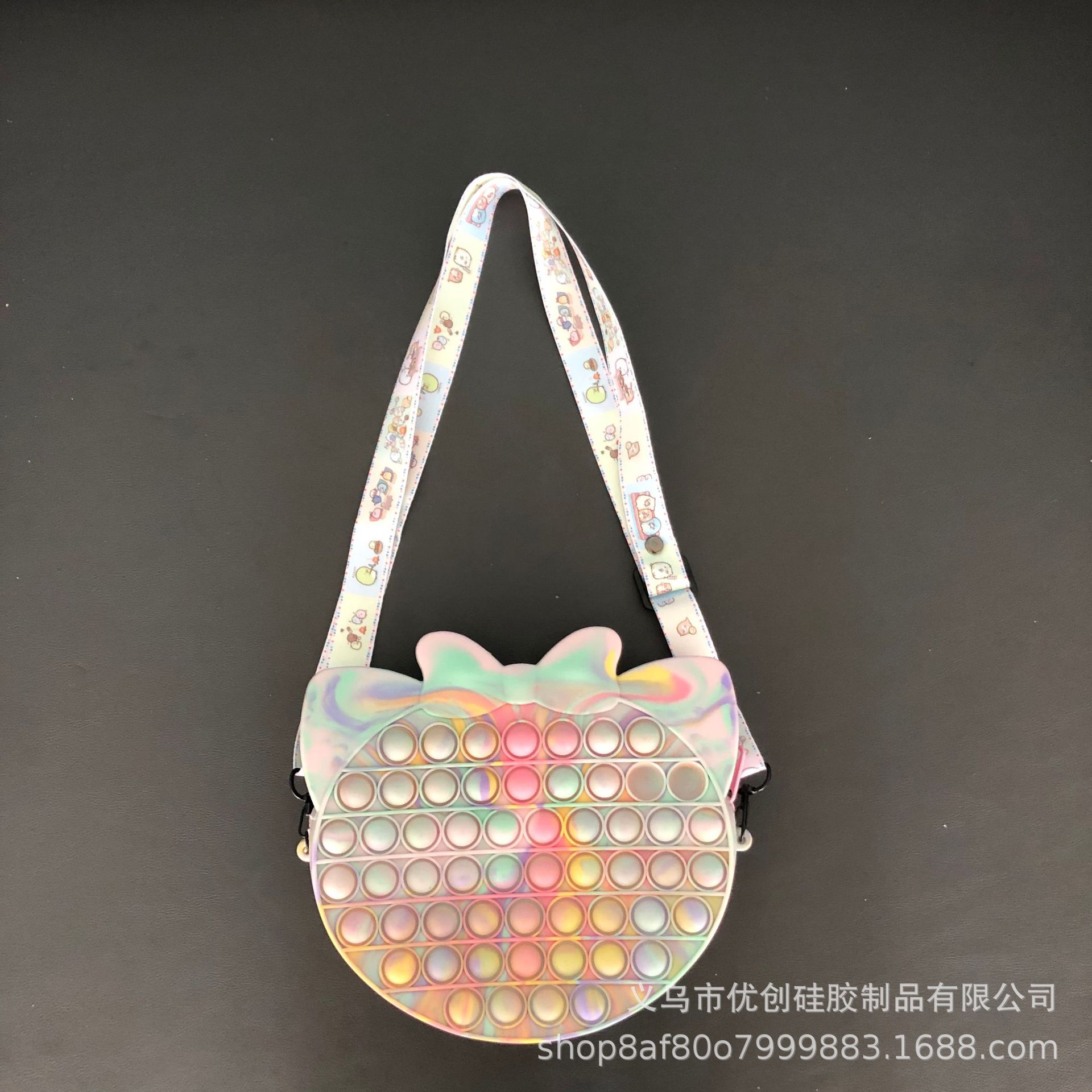 Kawaii – sac à main licorne ours fraise PopIt Fidget, jouets presse à doigt, sac à bandoulière, soulage l&#39;anxiété et le Stress, mignon: bow