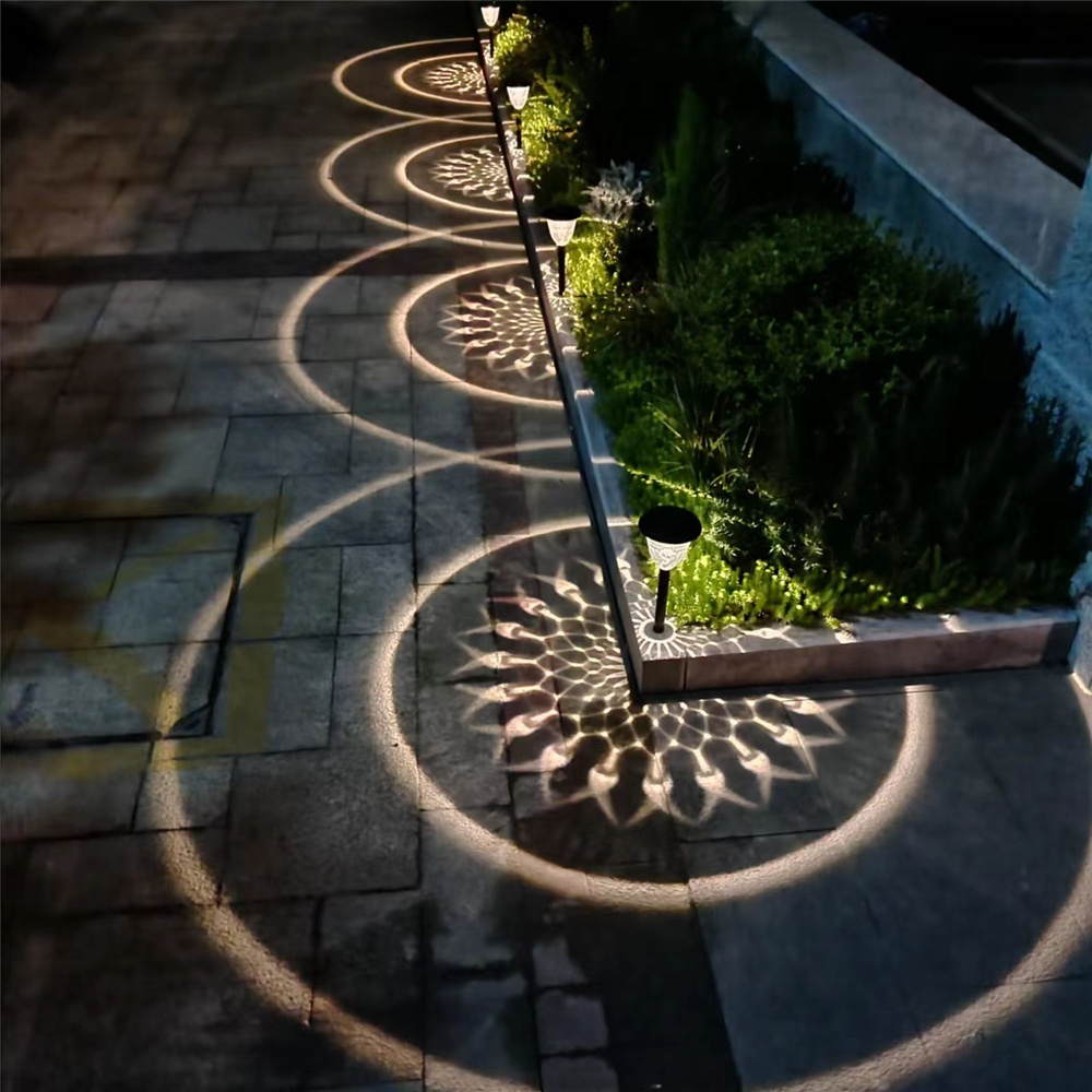Kreis Schatten Garten Licht im Freien Solar Lampe Rasen Innenhof Landschaft Boden Terrasse Hof Auffahrt wasserdicht Solar Weg Licht: Blau