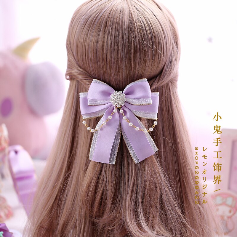 Épingle à cheveux japonaise rose violette faite à la main, nœud mignon et doux, accessoires pour cheveux, coiffure lolita, épingle à cheveux faite à la main: Clip n° . 14 poissons