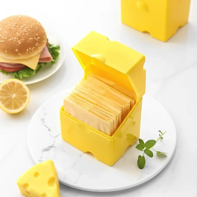Sliced Cheese Storage Container Plastic Butter Block Lid Box Cheese Slice Saver with Holder Flipped Sliced Cheese Storage Box