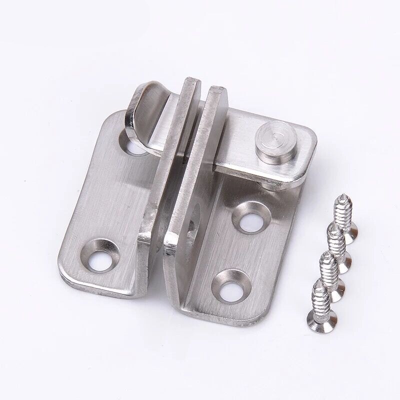 Stainless steel safety wooden door latch buckle lock lock left and right open door lock bolt hardware Furniture accessories