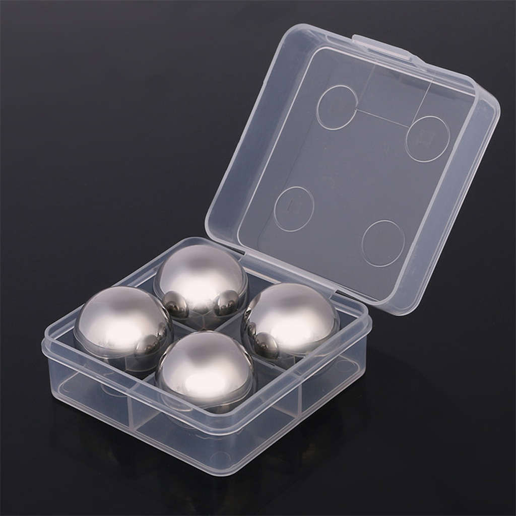 Stainless Steel Ice Cubes Keep Drink Cold Longer Reusable Chilling Stones For Whiskey Wine Party Bar Tool Drinking #T2P: 4PC
